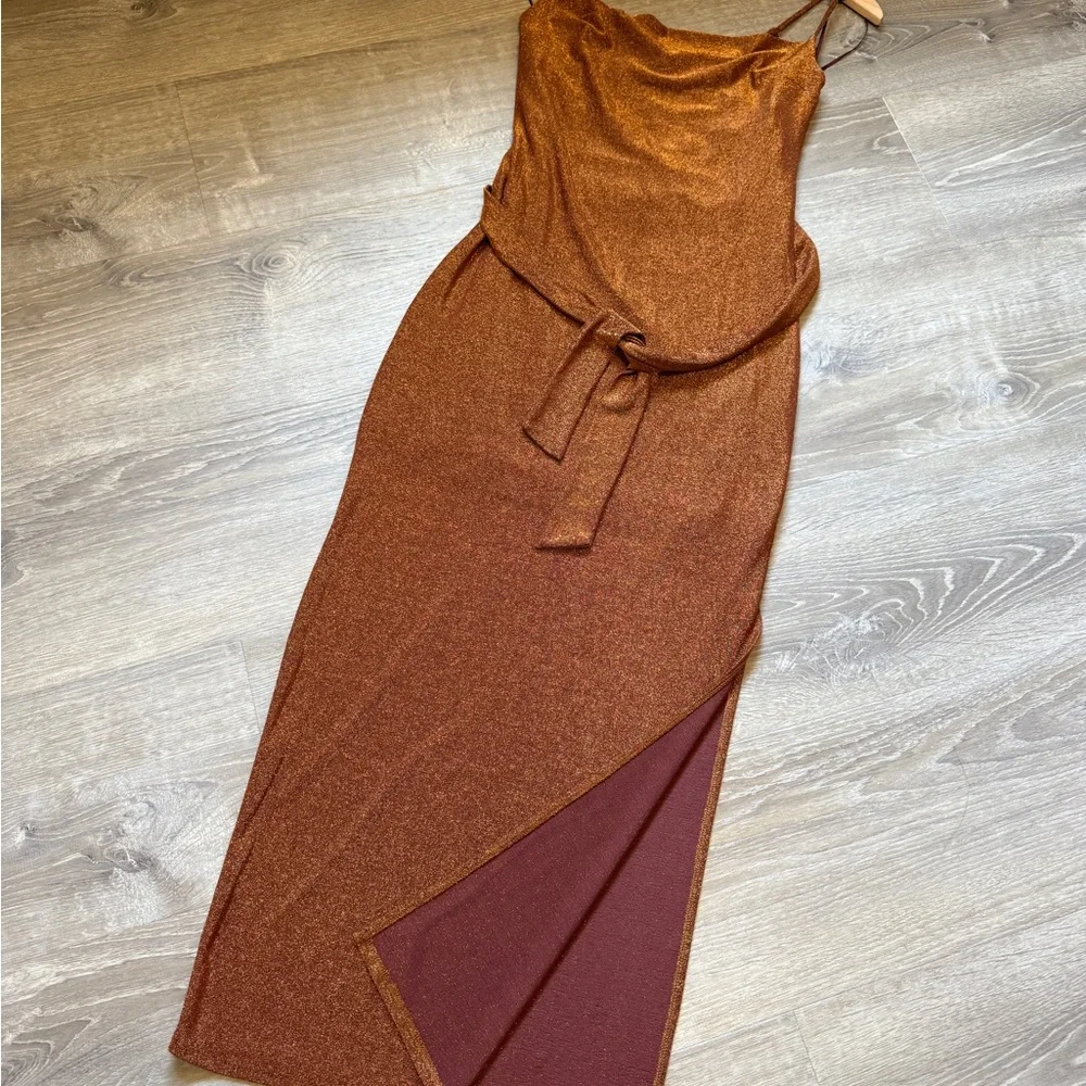 Express Elegant Brown Sleeveless Dress- XXS